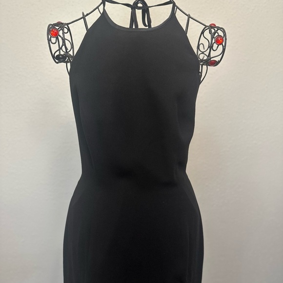 Kay Unger Black Embellished Ribbed Sheath Dress - Picture 2 of 9